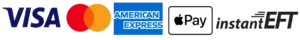 Visa, Mastercard, American Express, Apple Pay, instant EFT