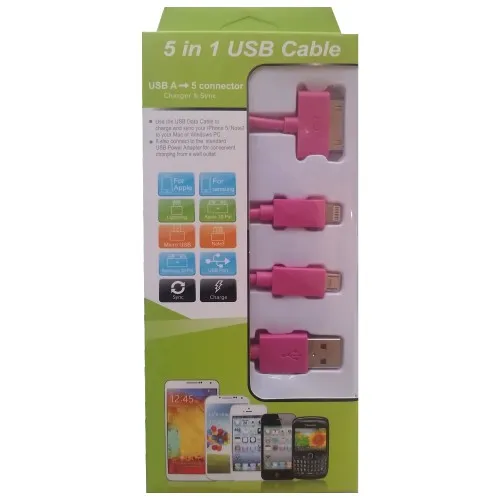 USB MOBILE DATA CABLE 4 IN 1 PINK