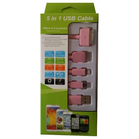 USB CABLE 5 IN 1 PINK