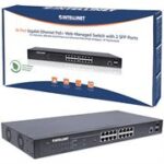 Intellinet 16-Port Gigabit Ethernet PoE+ Web-Managed Switch with 2 SFP Ports - IEEE 802.3at/af Power over Ethernet (PoE+/PoE) Compliant, 374 W, Endspan, 19 Inch Rackmount, Retail Box, 1 year Limited Warranty