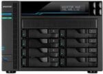 Asustor Lockerstor 8 8 Bay NAS No Hard Drive - Intel ATOM C3538 64-bit Quad Core 2.1GHz CPU, Integrated Memory 8GB SO-DIMM DDR4 Pre-installed, Total Memory Slots 2, Memory expandable up to 64GB (2x 32GB), Note: Support mixed capacity, 4GB eMMC Storage, HDD 8 x SATA3 6Gb/s; 3.5"/2.5" HDD/SSD, Maximum Internal Raw Capacity: 144 TB (18 TB HDD X 8, Capacity may vary by RAID types), Maximum Drive Bays with Expansion Unit 16, Maximum Raw Capacity with Expansion Units 288 TB (18 TB HDD X 16, Capacity may vary by RAID types), USB 3.2 Gen 1 x3, 10 Gigabit Ethernet x 2 (10G/1G), 2.5 Gigabit Ethernet x 2 (2.5G/1G/100M), System Fan 120mm x 2, Power Supply Unit Adapter 250W x1, Input Power Voltage 100V to 240V AC, Retail Box, 1 year warranty