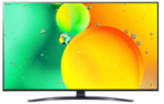 LG NanoCell Series 55 inch UHD ThinQ AI Smart TV - 3840 x 2160 Resolution, Refresh Rate Refresh Rate 60Hz/50Hz, BLU Type Direct, Digital TV Reception (Terrestrial, Cable, Satellite) DVB-T2/C/S2, 3x HDMI Ports, 2x USB, 1 X LAN Port, Built in Wi-Fi 802.11.b/g/n/ac, Stereo 2-way, 2.0 Channel 20W Total, webOS Smart TV, Remote Control, Retail Box , 2 year Limited Warranty