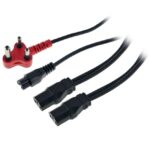 16D(RED) - 2XIEC - CLOVER (1MM X 3) BLAC