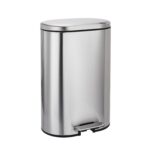 S/steel oval pedal bin soft close lid kitchen & bathroom 50.0 l