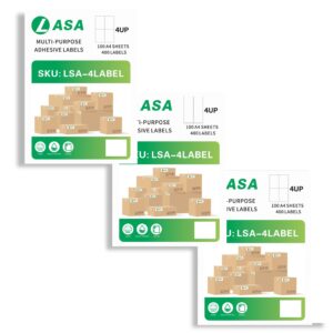 4 up label a4 adhesive - 3 pack