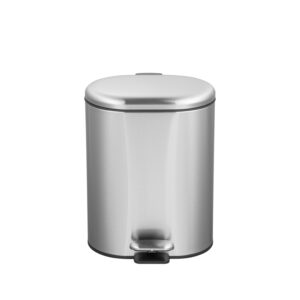 Stainless steel oval pedal bin soft close lid kitchen & bathroom 5.0 l