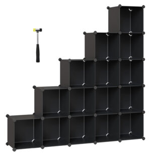 Cube storage organiser - black - 16 pack