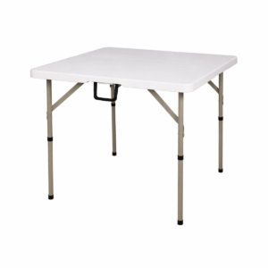 86cm square fold-in-half plastic catering event table - white