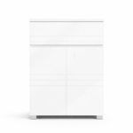 White cabinet with drawer, double doors & adjustable shelves