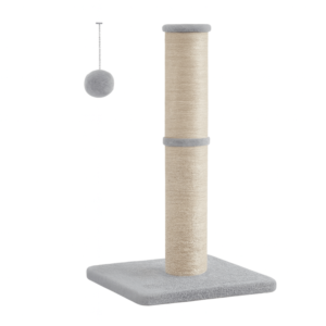 Cat scratching post tower with sisal, plush ball & bell