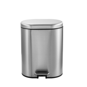 S/steel oval pedal bin soft close lid kitchen & bathroom 12.0 l