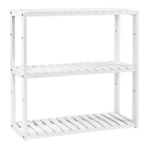 3-tier bamboo standing shelf - white