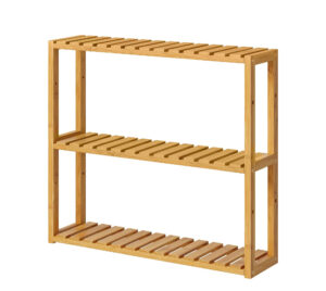 3-tier bamboo wall-mount shelf - natural