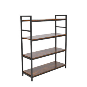 Storage shelf with rustic wood & black steel frame - 150.2 cm