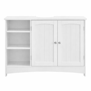 White vanity unit 2-door cabinet with adjustable shelves