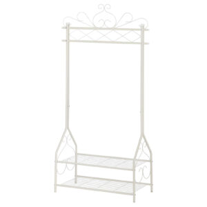 Vintage clothes stand with hanging rail and 2 tiers