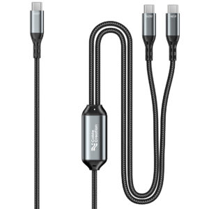 2-in-1 USB-C to Dual USB-C 140W Charging Cable 1.2m