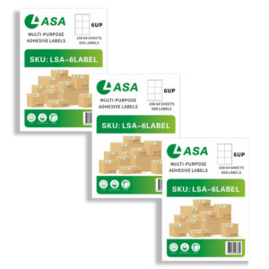6 up a4 sheets barcode adhesive label - 3 pack